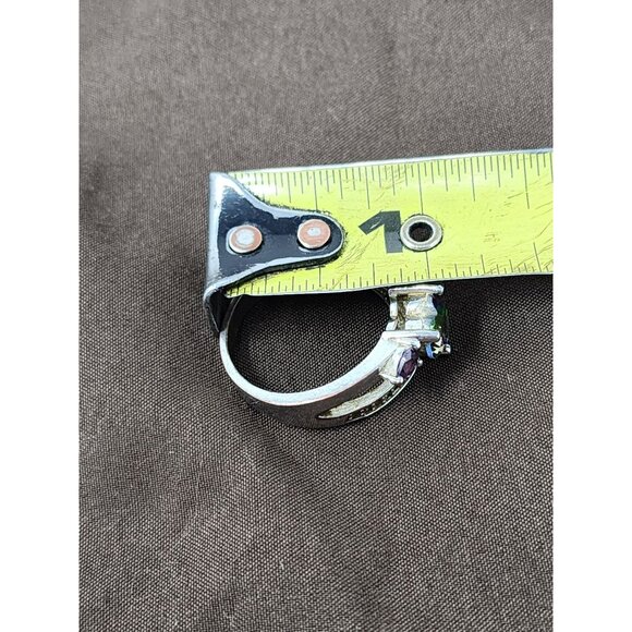 Heart-Shaped Mystic Topaz & Amethyst 925‎ Sterling Silver Ring - Picture 5 of 5